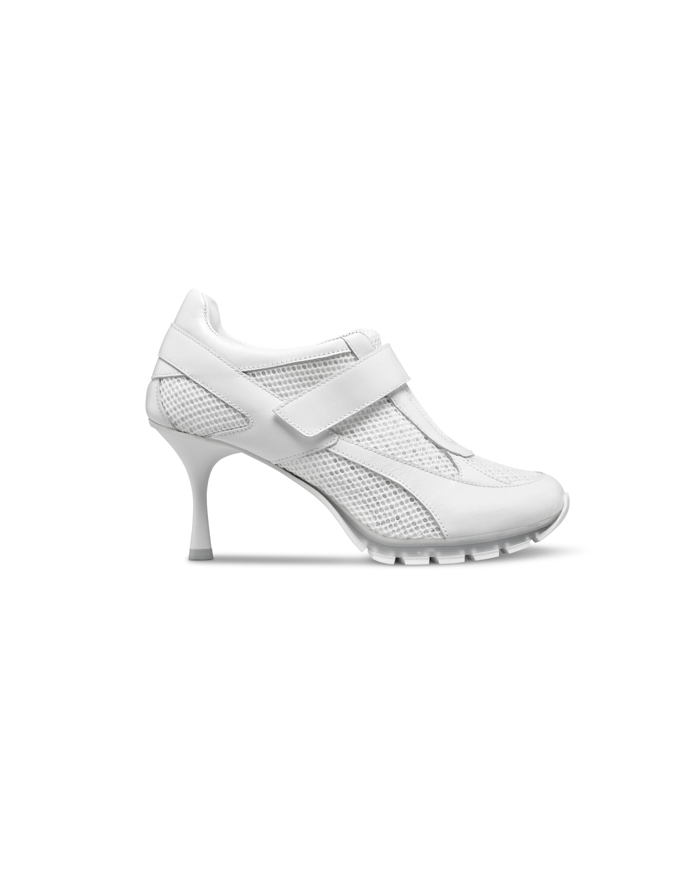 White High Heel Sneaker with Adjustable Strap Sneex